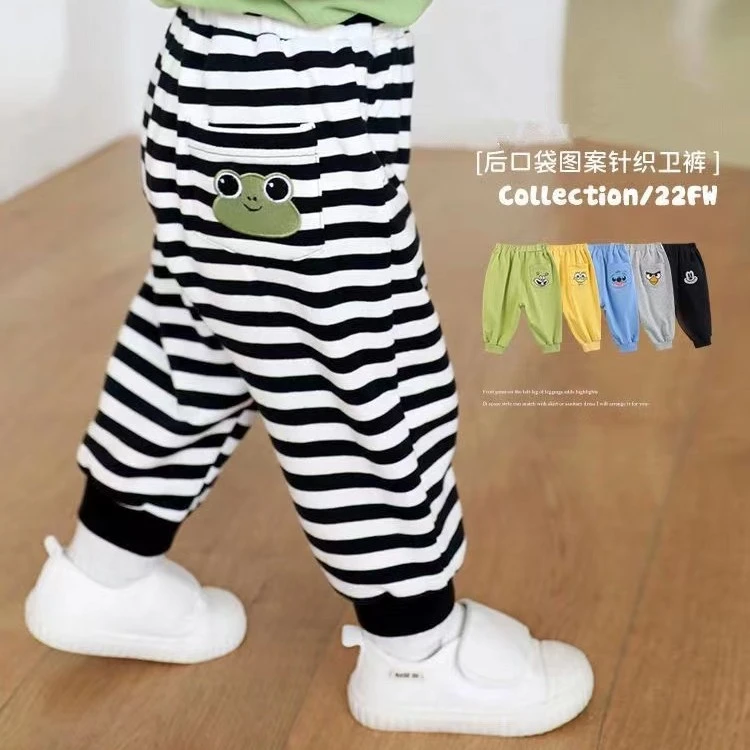 儿童夏款婴幼儿条纹裤子男女宝宝男童洋气休闲裤春夏韩版外出卫裤