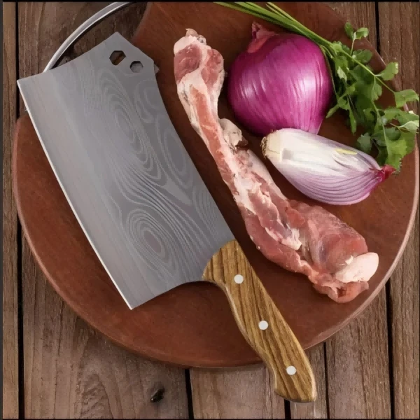 龙德利激光纹理厨刀锻打锤纹锋利耐磨防锈