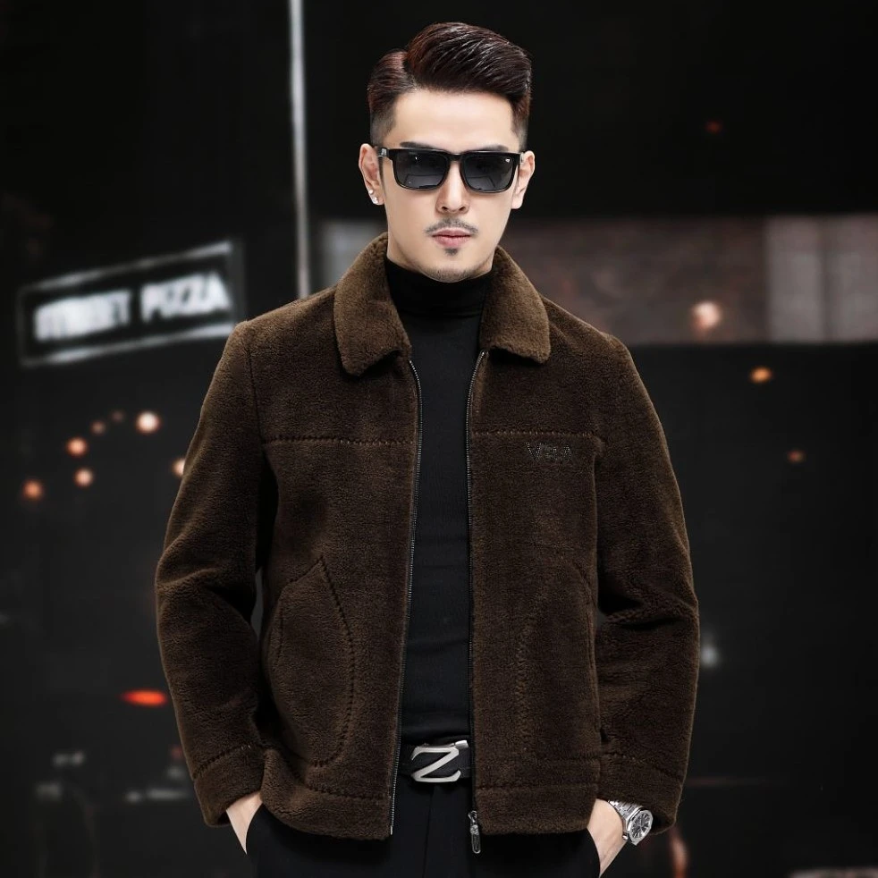 777  断码清仓 男士羊毛外套海宁呢大衣短款毛夹克男装冬季外套