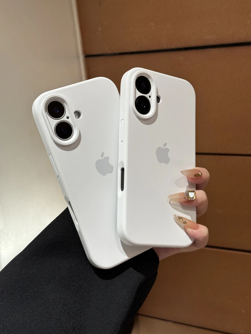 纯白色适用苹果16promax手机壳15液态硅胶iphone14简约13纯色1211