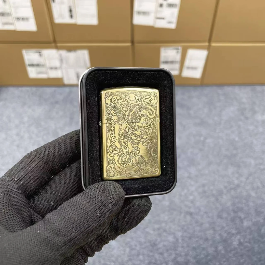 【佐罗ZT-048A】原铜貔貅打火机纯铜壳煤油防风打火机