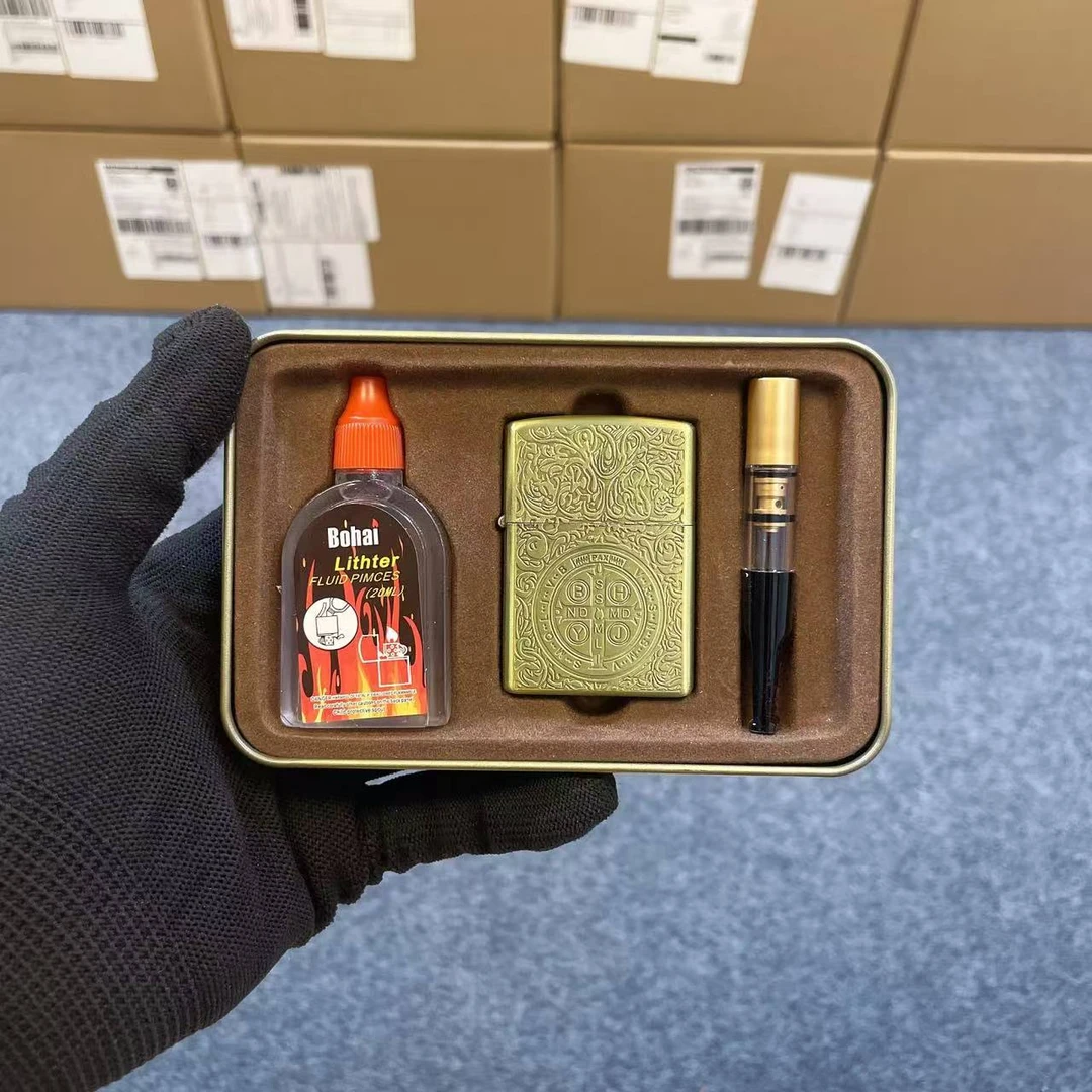 【BH8009B康斯坦丁】青铜色防风煤油打火机加厚锌合金金属复古三件