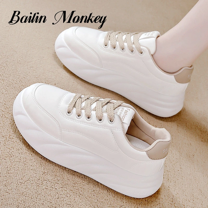 品牌断码特价踩屎感厚底增高小白鞋女2024秋季新款软皮学生运动鞋