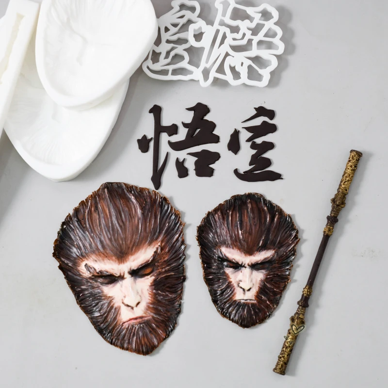 2个包邮悟空版权模具 猴哥大圣金箍棒翻糖拉线膏蛋糕烘焙硅胶模具