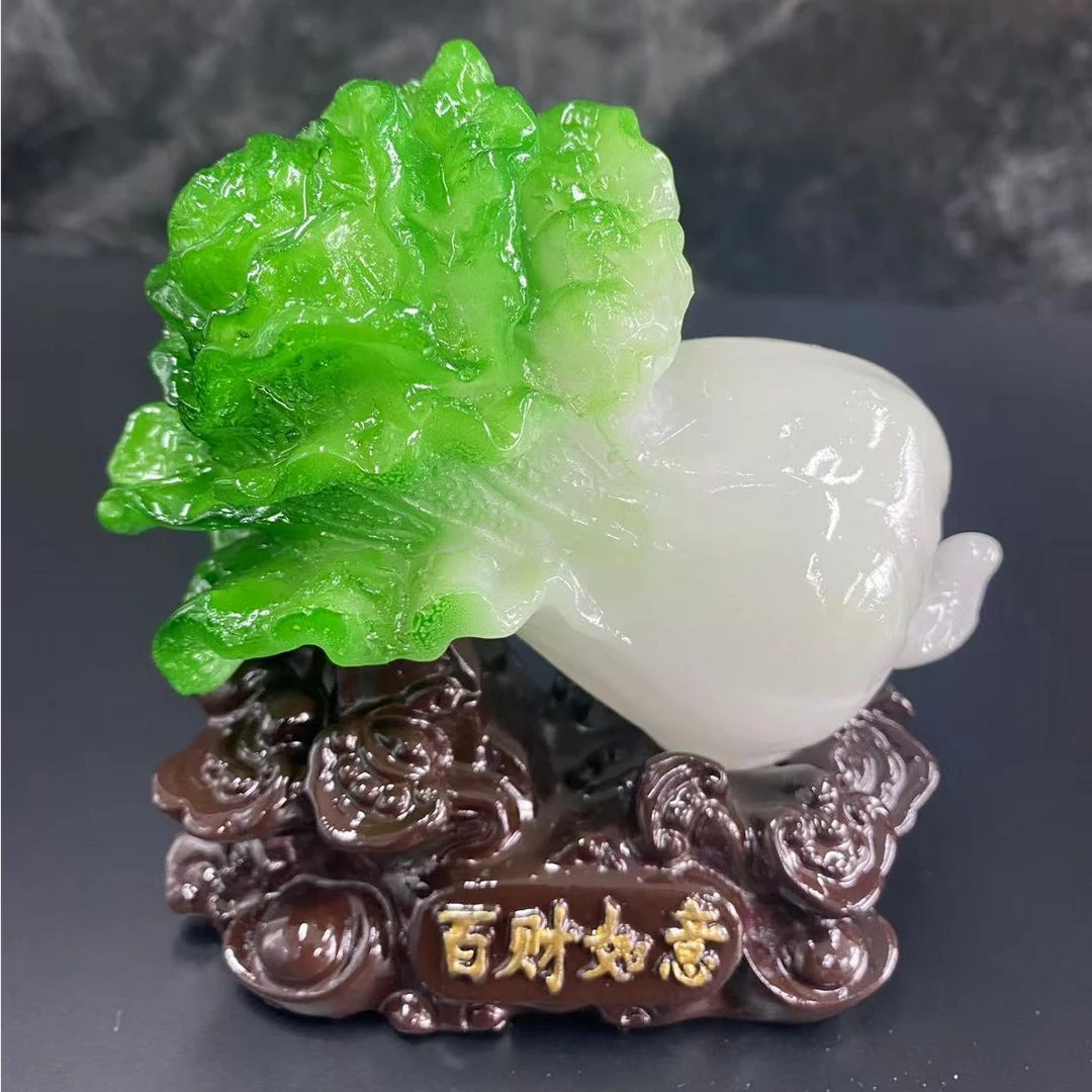 百财如意玉白菜开业送礼收银台办公室小摆件摆设玄关前台个性