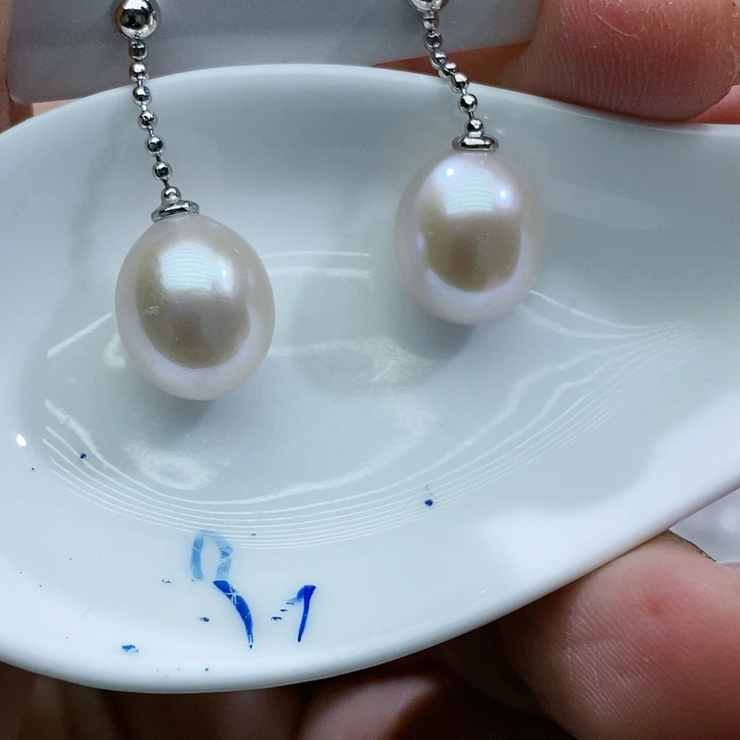 淡水珍珠耳钉银S925镶嵌