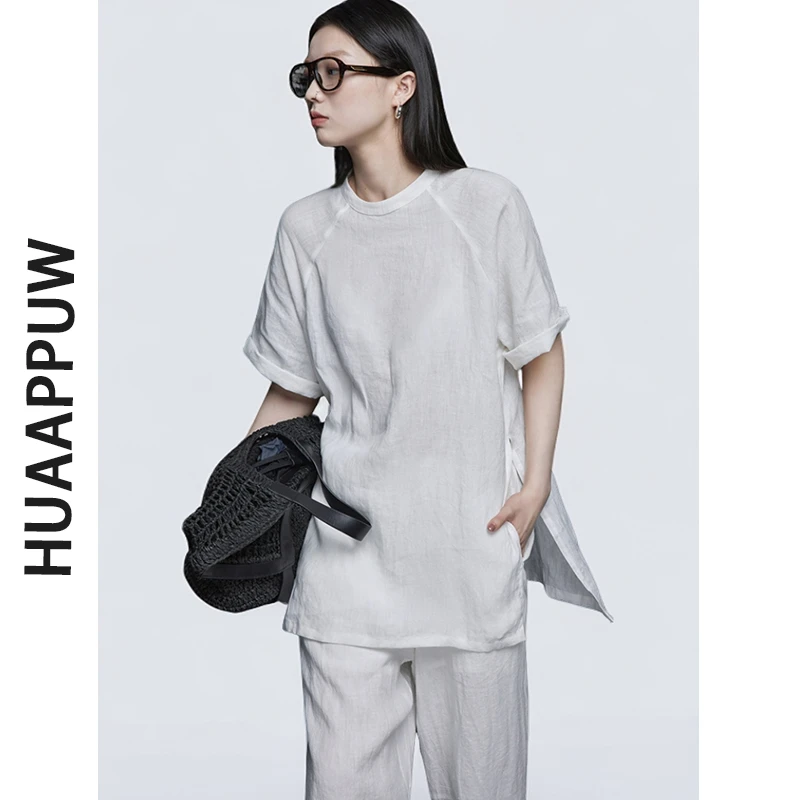 画朴白色圆领后背镂空设计感短袖t恤女2025夏新款宽松显瘦上衣ins