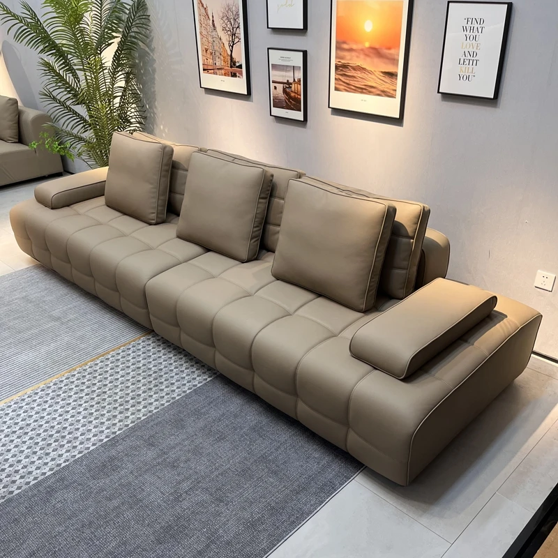 全真皮lawrence劳伦斯头层牛皮沙发意式极简直排客厅横厅大小户型