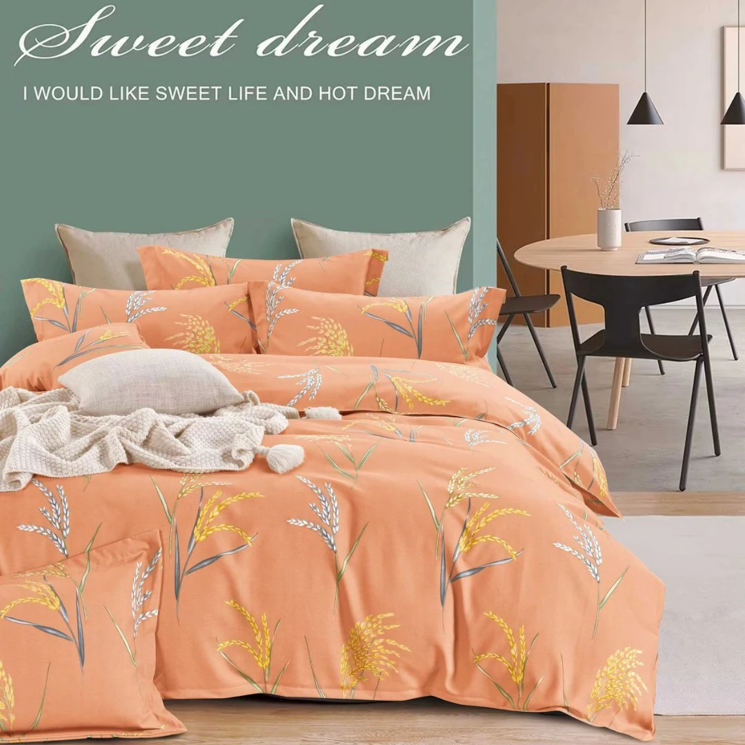 【精工印花枕套3】加厚印花单人双人通用精工枕套-金色麦浪