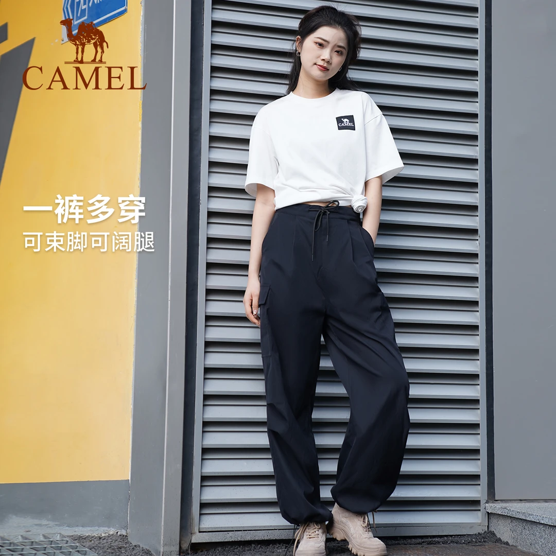 男女同款骆驼休闲裤时尚潮流工装风显瘦长裤723CA49015