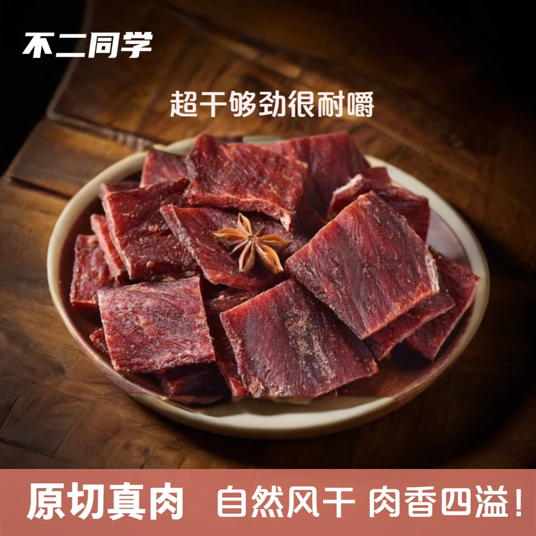 不二同学手撕风干肉干休闲追剧零食网红五香味风干肉145g