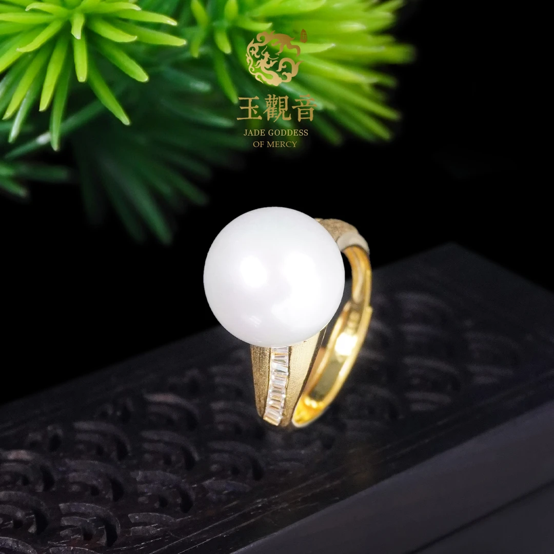许掌柜｜S925银镶嵌天然贝珠戒指手饰精致百搭个性气质精美简约