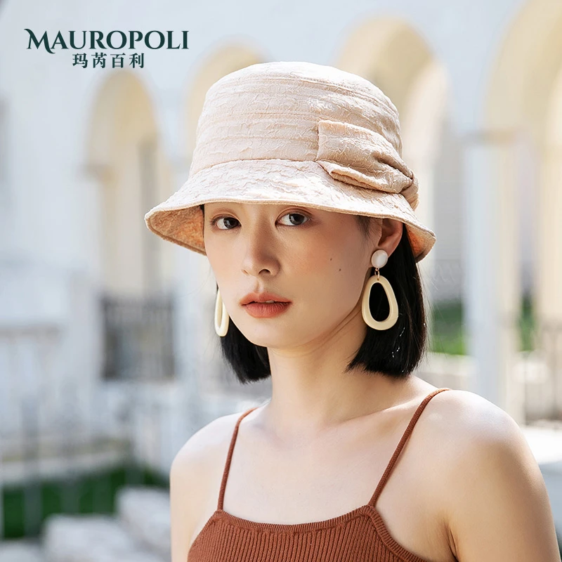 MauroPoli/玛芮百利渔夫帽女夏季时尚新款遮阳帽日系短檐防晒帽子