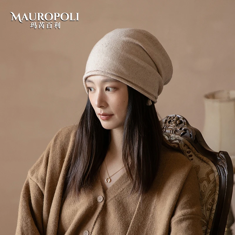 堆堆帽毛线帽女秋冬季薄款针织羊毛包头帽冷帽日系2024新款月子帽