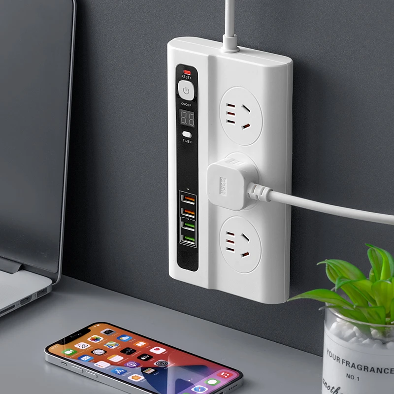 24小时定时多功能插座插排USB快充充电防过载插线板家用宿舍长线