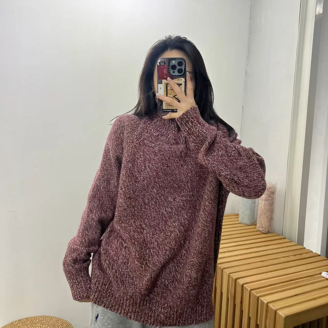 [花纱羊绒]100山羊绒高领时尚高级感百搭套头衫24727