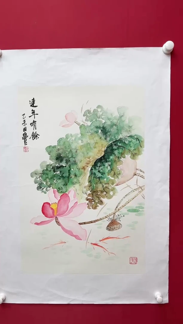 【闪购商品】绘画田-四尺三开花鸟/无框/Y