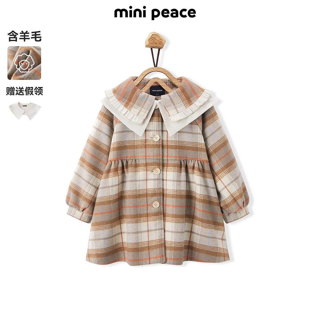 MINIPEACE太平鸟童装女童大衣秋冬儿童外套F2AAC4222