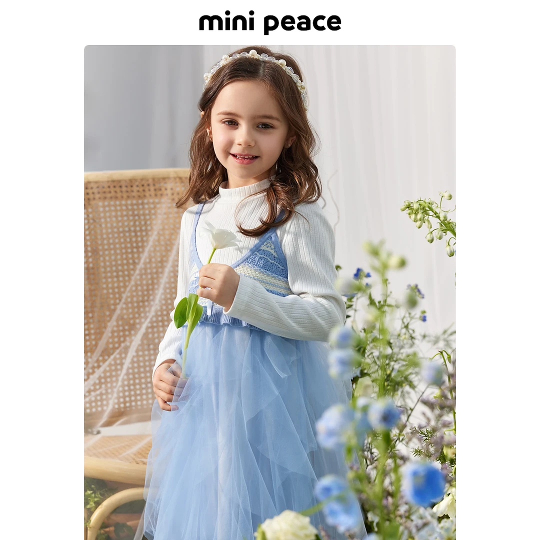 【专柜同款时尚系列】太平鸟童装女童连衣裙秋季儿童毛衫纱裙