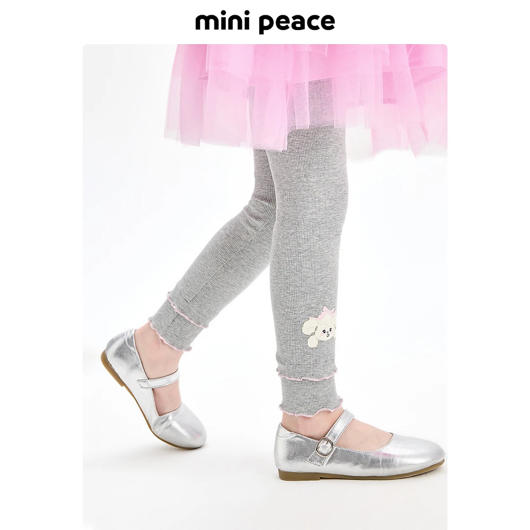 MINIPEACE太平鸟童装女童打底裤秋季新款小狗图案儿童裤子洋气