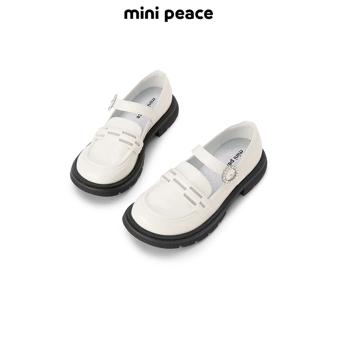 MINIPEACE太平鸟童装女童时尚儿童圆头百搭白色玛丽珍小皮鞋春季