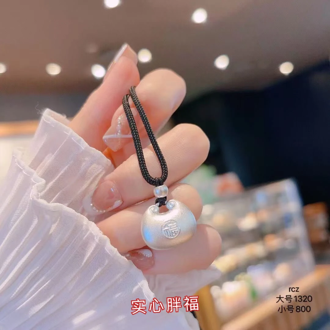 吊坠足银 胖福吊坠时尚 实心古法款