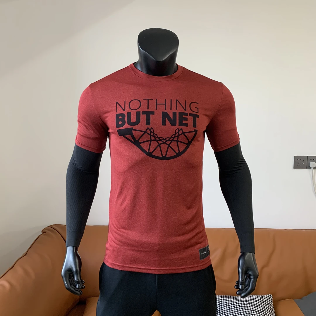篮球训练服男子速干弹力运动服深酒红款