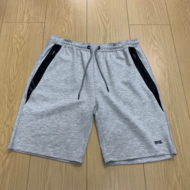 欧美版大码五分裤拉链口袋浅灰色款