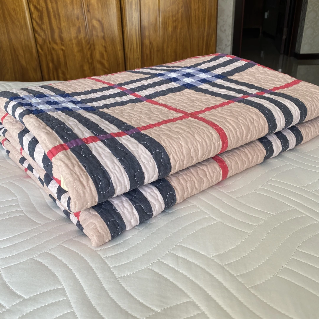 斜纹纯棉200*220绗缝夹棉花色榻榻米床单床盖空调被四季通用