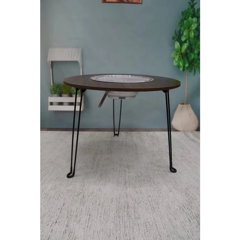 围炉煮茶单桌炭炉淄博烧烤炉户外便携桌子家用碳烤肉架户外桌子