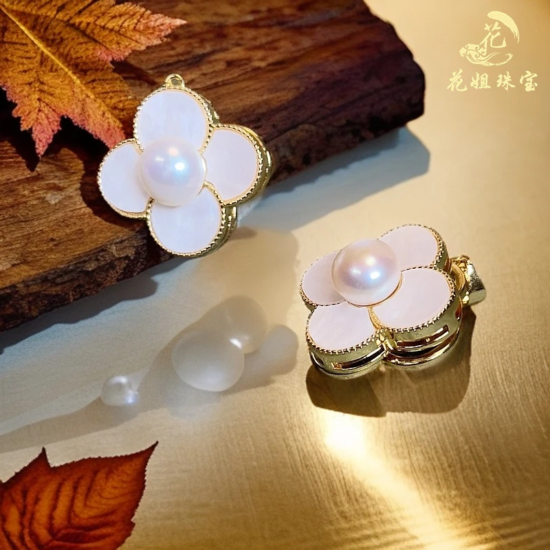 XY33天然淡水珍珠花开富贵吊坠 8mm+多样性发其一 小众优雅设计款