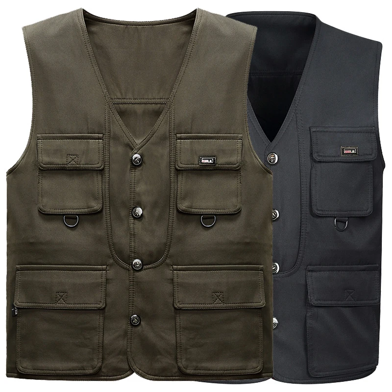 Q9夏款野外钓鱼马甲两面薄多口袋马夹背心摄影坎肩