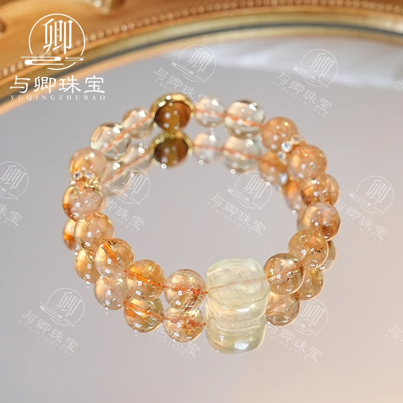 【富九州】与卿珠宝 黄塔晶➕柠檬晶➕虎眼石➕扎吉拉姆水晶手串