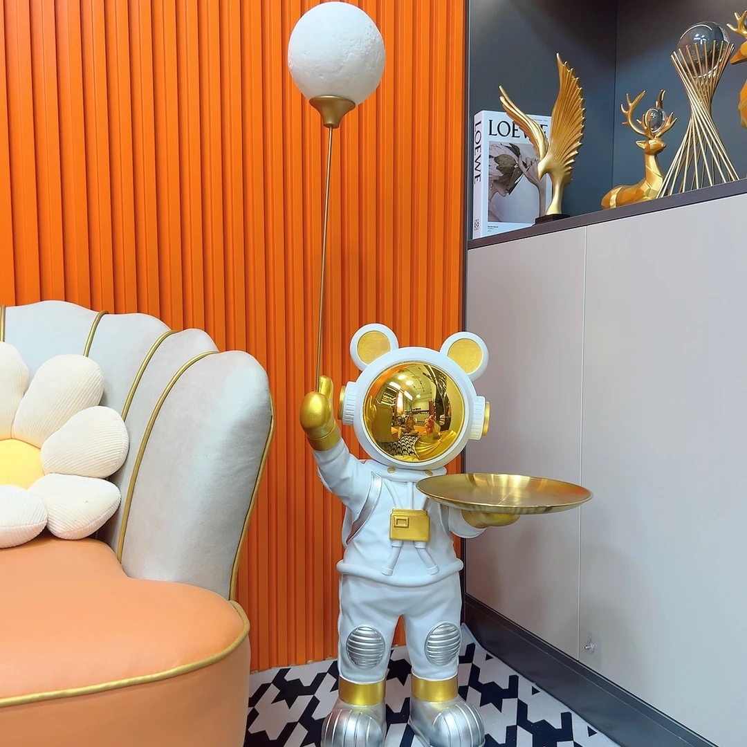 创意宇航员托盘大型落地摆件家居客厅沙发旁迎宾装饰乔迁新居礼品