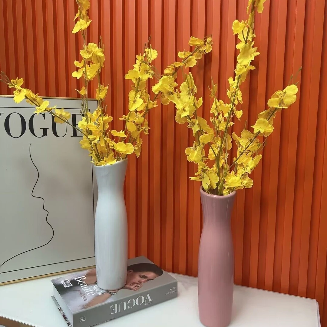 福景现代简约创意时尚摆件家居装饰品 陶瓷旗袍干花花器花瓶花艺