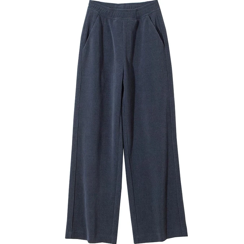 EGO-HCD084高品质温暖垂坠弹力简约百搭休闲阔腿裤