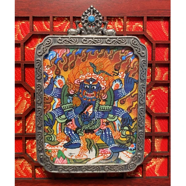 吊坠925银 小青|S925银 大黑天方牌唐卡多样性发一2006L