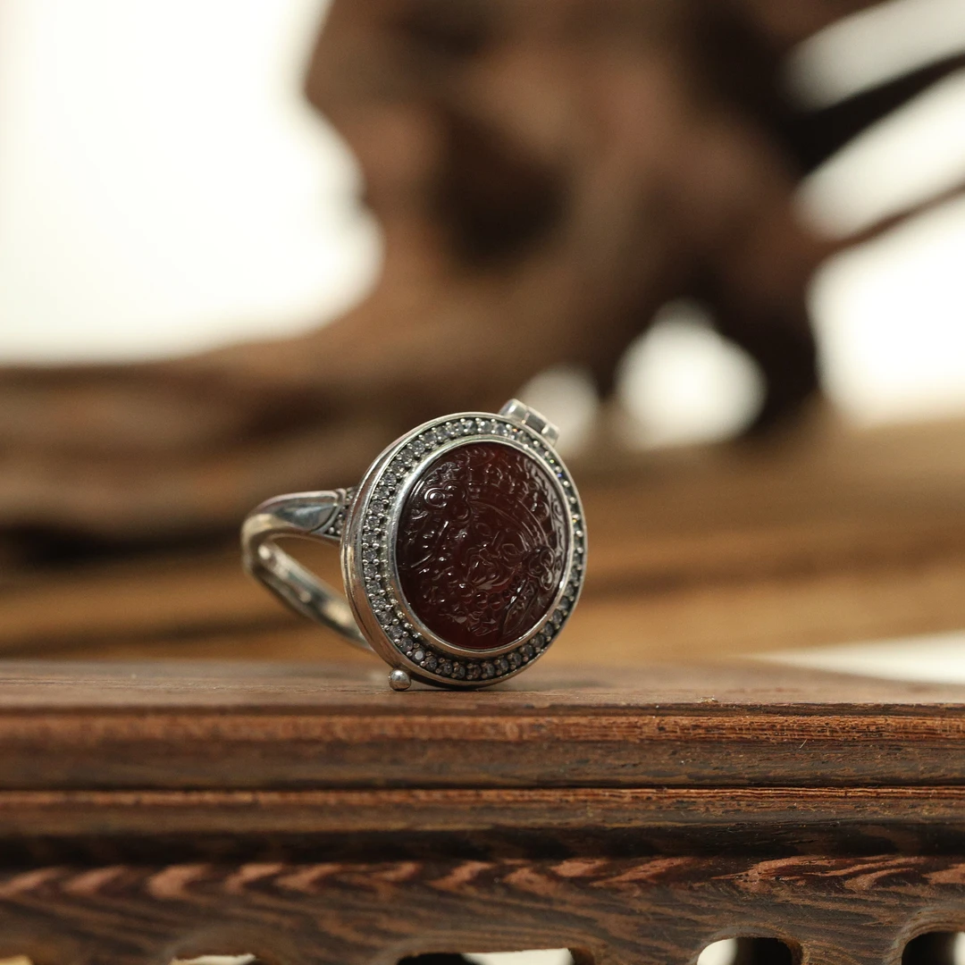 小青|时尚扎基拉姆银镶戒指多样性发一0182Y