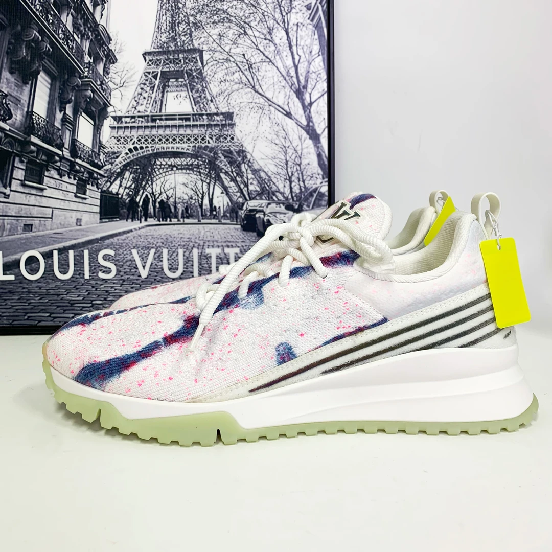 全新未使用 LouisVuitton/路易威登 LV V.N.R白色针织扎染运动鞋