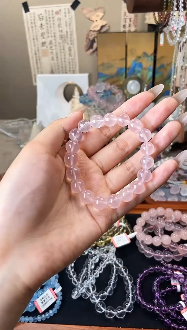 【闪购商品】水晶手链未镶嵌粉水晶10m