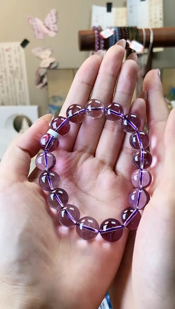 【闪购商品】水晶手链未镶嵌巴西紫水晶12m