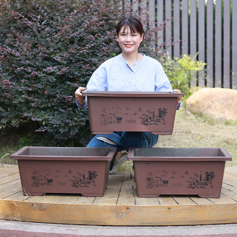 【直播】加大高款盆景盆加宽加厚马槽盆吸水石陶瓷种荷花养鱼盆花盆