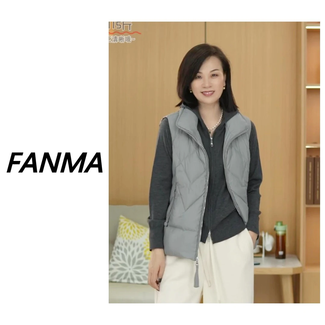 #90白鸭绒# 微竖条肌理面料羽绒马甲 极简小O身形外套 F228-19172