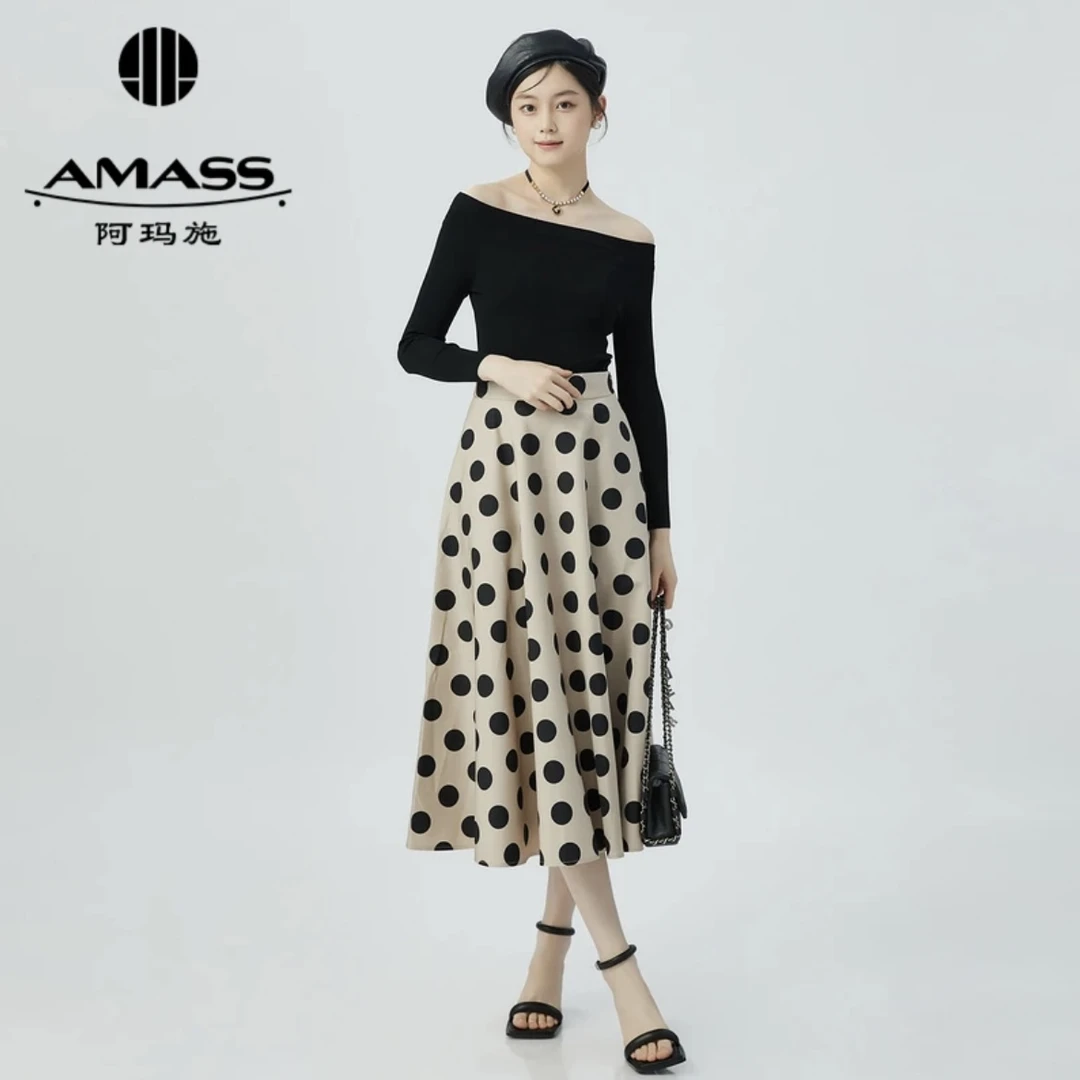 AMASS/阿玛施复古时尚气质显瘦优雅赫本风半裙5200428-显瘦半身裙