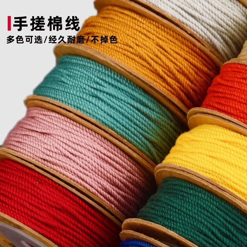 藏式手搓棉线星月菩提专用线文玩线绳手工编织绳串珠耐磨流苏棉绳