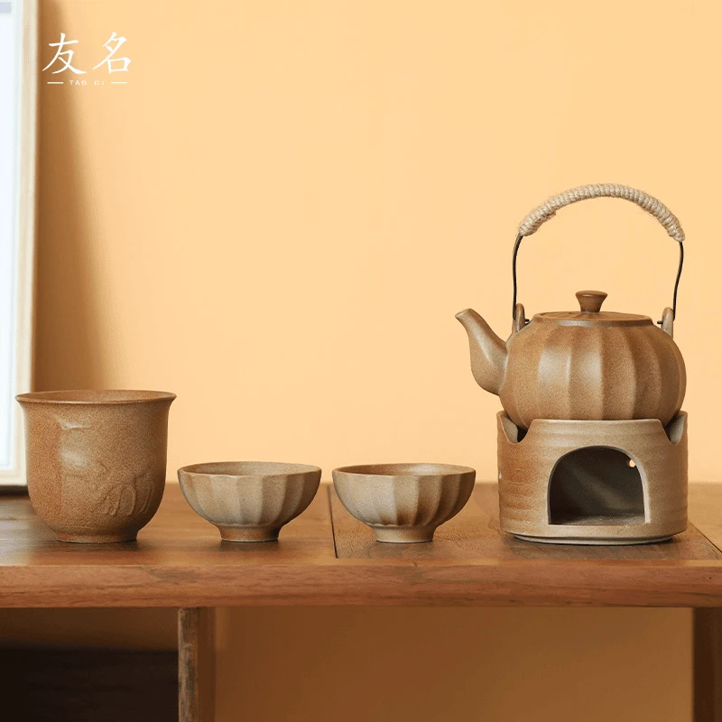 秋香茶具 老陶泥温酒煮茶壶南瓜煮茶器围炉煮茶器具-3082
