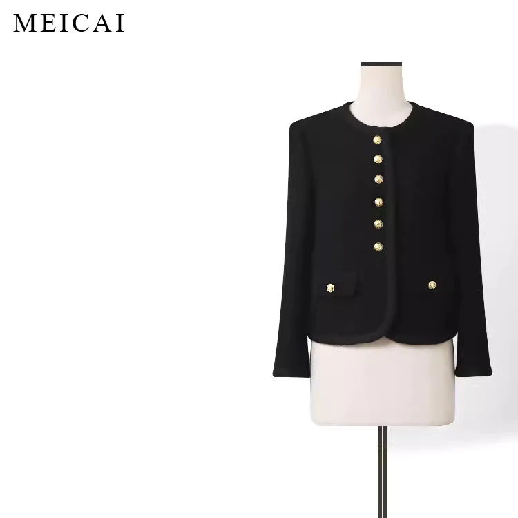 美裁【独立女性】高端CE风百搭复古显瘦编织花式纱短款外套