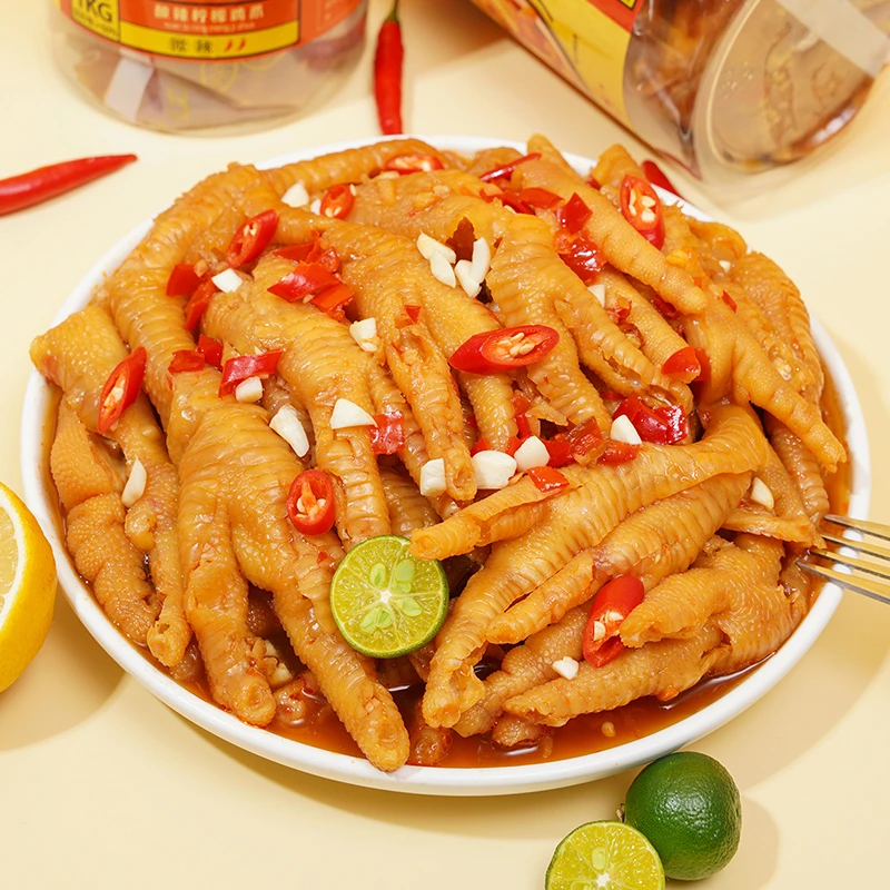 [wag]酸辣无骨鸡爪1000g装柠檬网红食品罐装零食固形物≥60% 优选