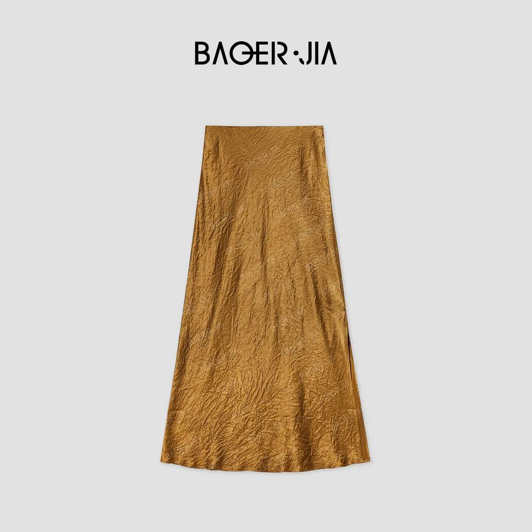 18-宝儿家BD07724102早春穿搭侧边开衩设计版型显瘦包容大半身裙