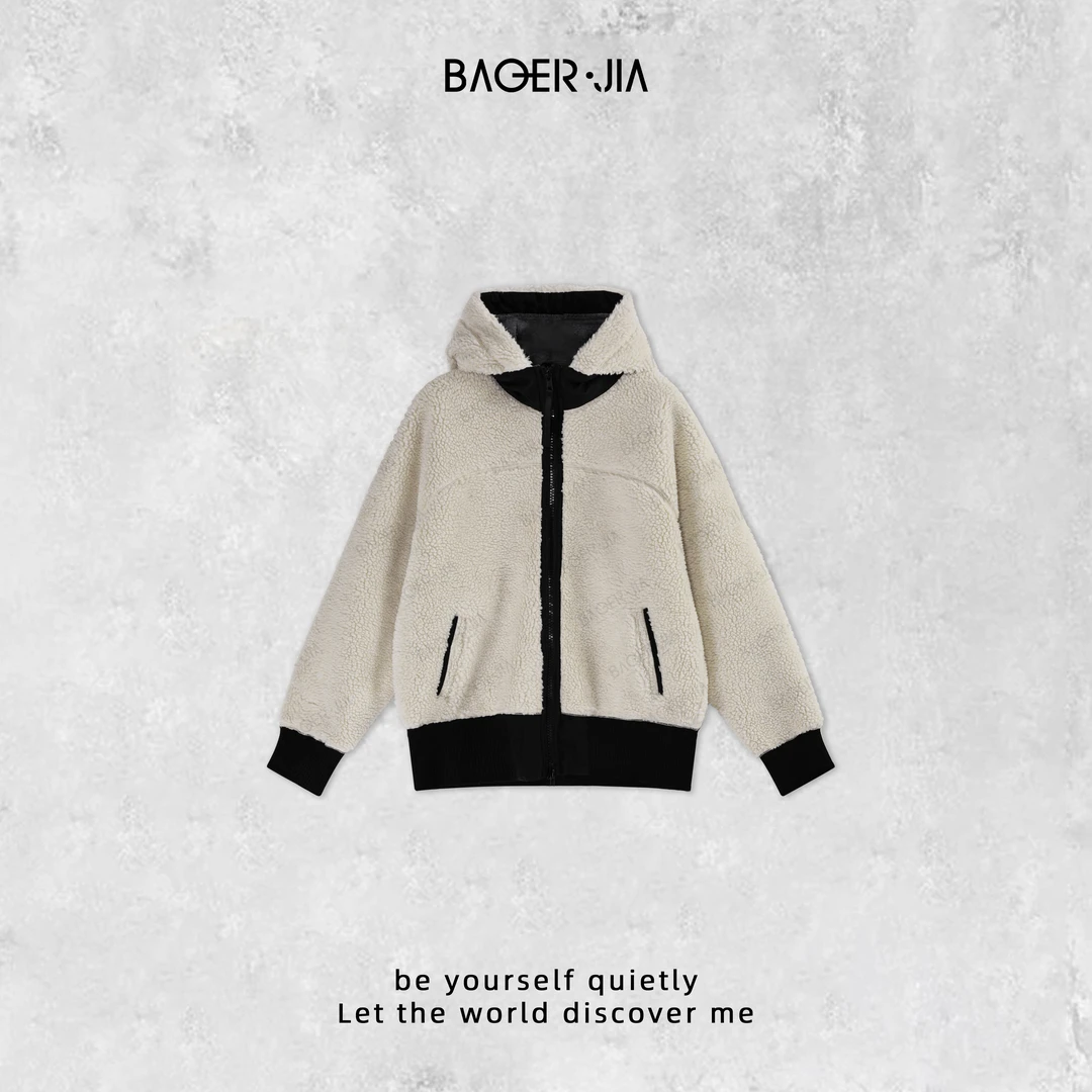 18-宝儿家含幂BA102524411冬季新款高级时髦感圈圈拉链开衫外套